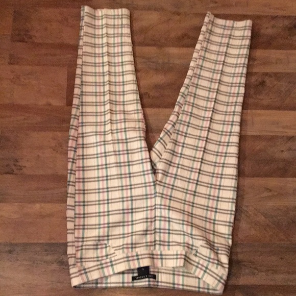 Pastel Grid Patterned Pull On Pant Trousers Career Office Casual Church Size 8 - Picture 10 of 10